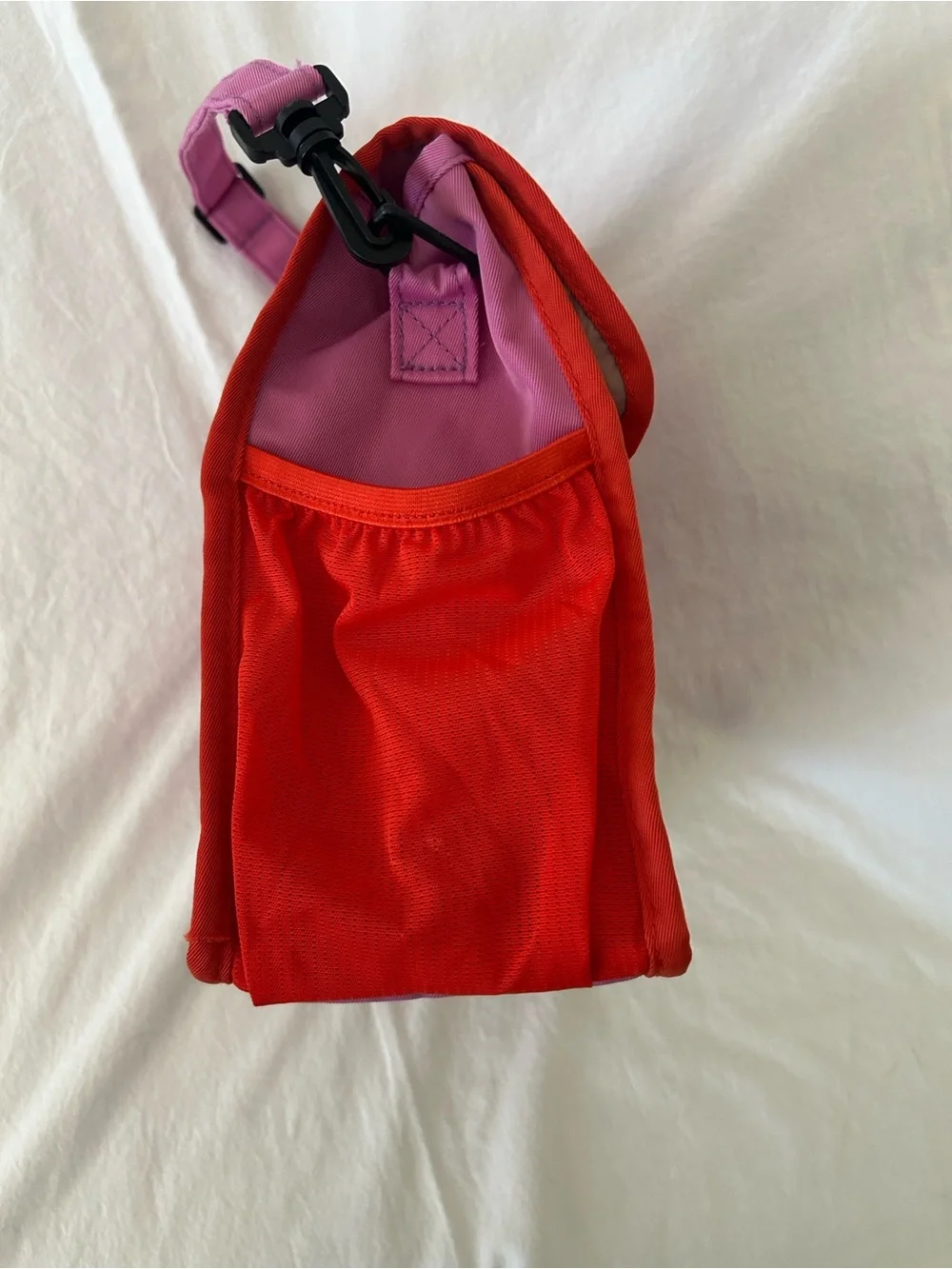 OMIE Pink Crossbody Bag with Red Trim